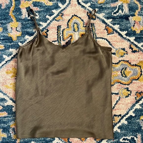 Grade & Gather Tops - Never Worn Olive Green Grace & Gather Silk Cami.